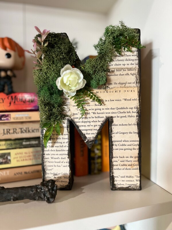 Floral Moss Book Page Letter 8"